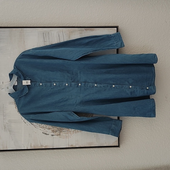 New GAP Soft Denim Poplin Mini Shirtdress Size M - Picture 2 of 8